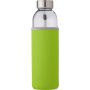 Glass bottle (500 ml) with neoprene sleeve Nika, lime