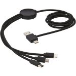 Gleam 5-in-1 light-up charging cable, Solid black (12418690)