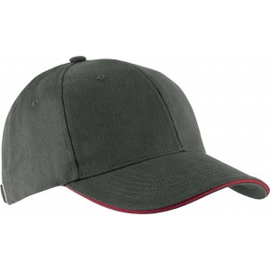 ORLANDO - 6 PANELS CAP, Slate Grey/Red (Hats)