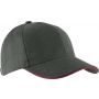 ORLANDO - 6 PANELS CAP, Slate Grey/Red