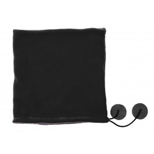 Polyester fleece (240 g/m2) scarf and beanie in one, black (Hats)