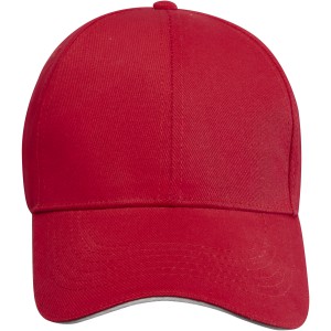 Topaz 6 panel GRS recycled sandwich cap, Red (Hats)