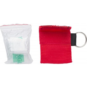 Polyester pouch with CPR mask Edward, red (Healthcare items)