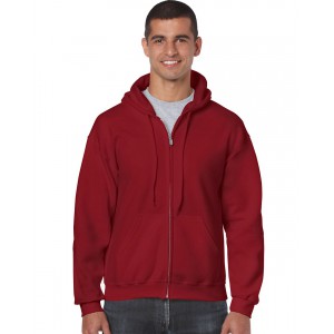 HEAVY BLEND(tm) ADULT FULL ZIP HOODED SWEATSHIRT, Cardinal Red (Pullovers)