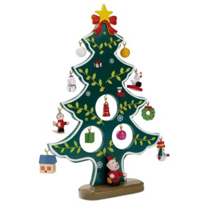 Wooden xmas tree decoration, Green