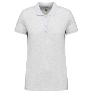 LADIES? SHORT-SLEEVED PIQU� POLO SHIRT, Ash Heather