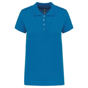 LADIES? SHORT-SLEEVED PIQU POLO SHIRT, Tropical Blue