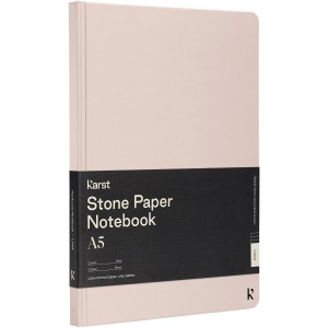 Karst(r) A5 stone paper hardcover notebook - lined, Light pink (Sticky notes)