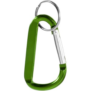 Timor recycled aluminium carabiner keychain, Green (Keychains)