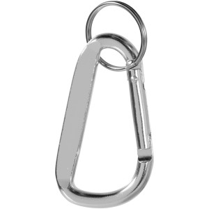 Timor recycled aluminium carabiner keychain, Silver (Keychains)