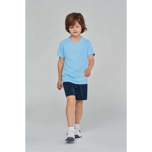 KIDS' SHORT SLEEVED SPORTS T-SHIRT, Sporty Navy (T-shirt, mixed fiber, synthetic)