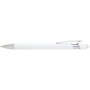 Kish ballpoint pen with silver finish (blue ink), White (Metallic pen)