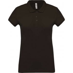 LADIES? SHORT-SLEEVED PIQU POLO SHIRT, Dark Grey (Polo shirt, 90-100% cotton)