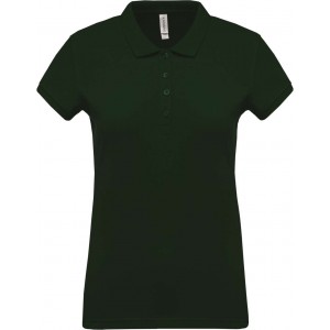 LADIES? SHORT-SLEEVED PIQU POLO SHIRT, Forest Green (Polo shirt, 90-100% cotton)