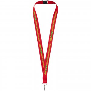 Lago lanyard with break-away closure, Red (Lanyard, armband, badge holder)