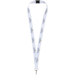 Lago lanyard with break-away closure, White (Lanyard, armband, badge holder)