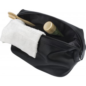 Leather toiletry bag Flynn, black (Cosmetic bags)