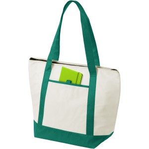 Lighthouse non-woven cooler tote, Natural,Green (Cooler bags)