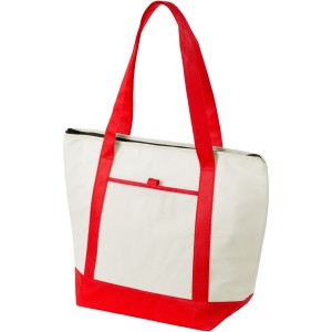 Lighthouse non-woven cooler tote, Natural,Red (Cooler bags)