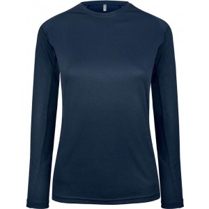 LADIES' LONG-SLEEVED SPORTS T-SHIRT, Sporty Navy (Long-sleeved shirt)