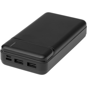 Loop 20.000 mAh recycled plastic power bank, Solid black