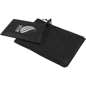 Lucas RPET sport towel 50x100 cm, Solid black (Towels)