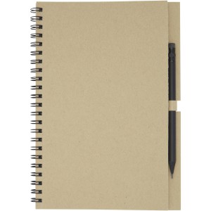 Luciano Eco wire notebook with pencil - medium, Natural (Notebooks)