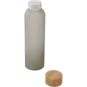 Lume 500 ml matte soda lime glass bottle with bamboo lid, Gr (Water bottles)