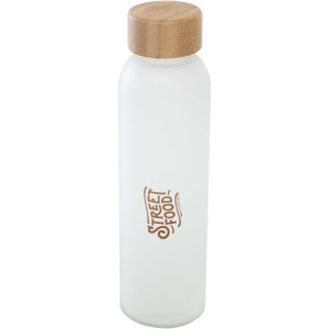 Lume 500 ml matte soda lime glass bottle with bamboo lid, Wh (Water bottles)