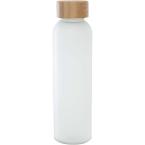 Lume 500 ml matte soda lime glass bottle with bamboo lid, Wh (Water bottles)
