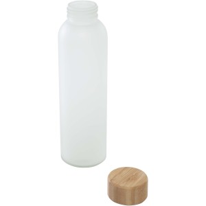 Lume 500 ml matte soda lime glass bottle with bamboo lid, Wh (Water bottles)