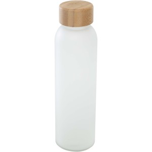 Lume 500 ml matte soda lime glass bottle with bamboo lid, Wh (Water bottles)