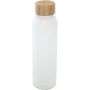 Lume 500 ml matte soda lime glass bottle with bamboo lid, Wh