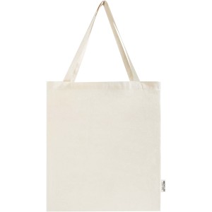 Madras 140 g/m2 GRS recycled cotton gusset tote bag, Natural (Shopping bags)