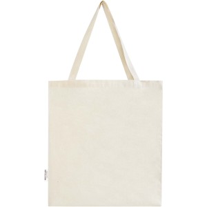 Madras 140 g/m2 GRS recycled cotton gusset tote bag, Natural (Shopping bags)