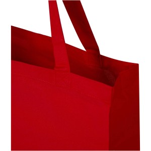 Madras 140 g/m2 GRS recycled cotton gusset tote bag, Red (Shopping bags)