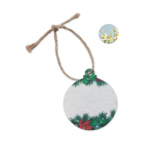 Seed paper Xmas ornament, White