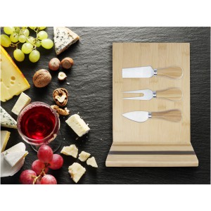 Mancheg bamboo magnetic cheese board and tools, Natural (Wood kitchen equipments)