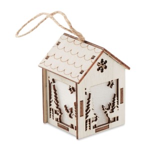 MDF house with light, Wood (Decorations)