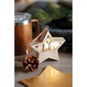 MDF star with light, Wood (Decorations)