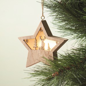 MDF star with light, Wood (Decorations)