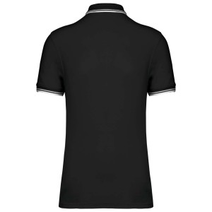 MEN'S 2 STRIPED SHORT SLEEVED POLOSHIRT, Black/White (Polo shirt, 90-100% cotton)