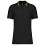 MEN'S 2 STRIPED SHORT SLEEVED POLOSHIRT, Black/Yellow