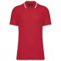 MEN'S 2 STRIPED SHORT SLEEVED POLOSHIRT, Red/White