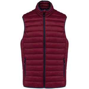 MEN?S LIGHTWEIGHT SLEEVELESS FAKE DOWN JACKET, Wine (Vests)