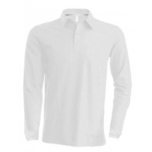 MEN'S LONG-SLEEVED POLO SHIRT, White (Long-sleeved shirt)