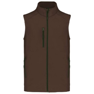 MEN'S SOFTSHELL BODYWARMER, Chocolate (Vests)