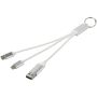 Metal 4-in-1 recycled aluminium charging cable with keychain