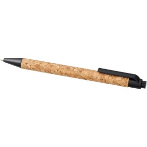 Midar cork and wheat straw ballpoint pen, Black (Wooden, bamboo, carton pen)