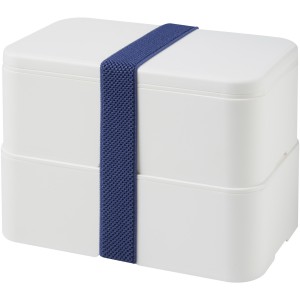 MIYO double layer lunch box, White, White, Blue (Plastic kitchen equipments)